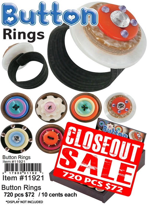 Button Rings - Closeout 720 Pcs.